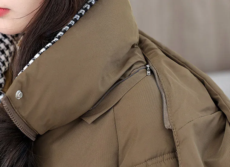 Waterproof and Windproof Quilted Puffer Jacket for Women
