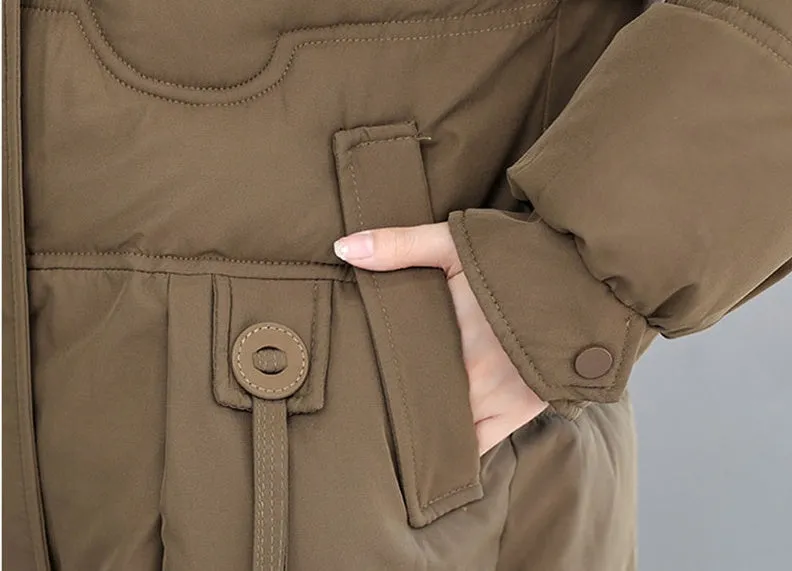 Waterproof and Windproof Quilted Puffer Jacket for Women