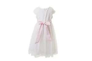 White Lace and Sparkle Tulle Flower Girl Dress