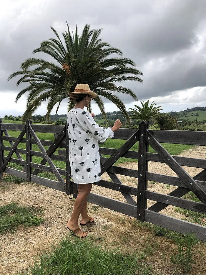 White Palm Dress