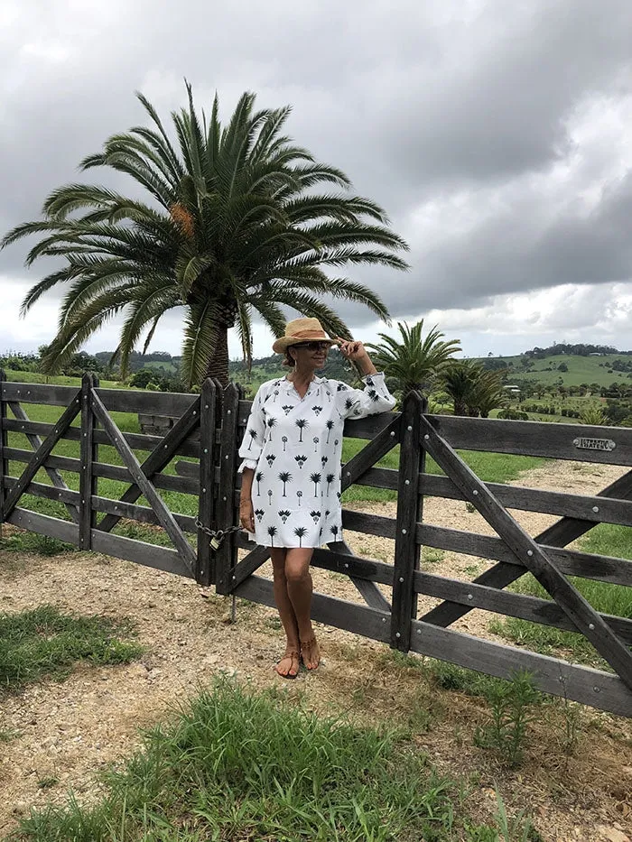 White Palm Dress
