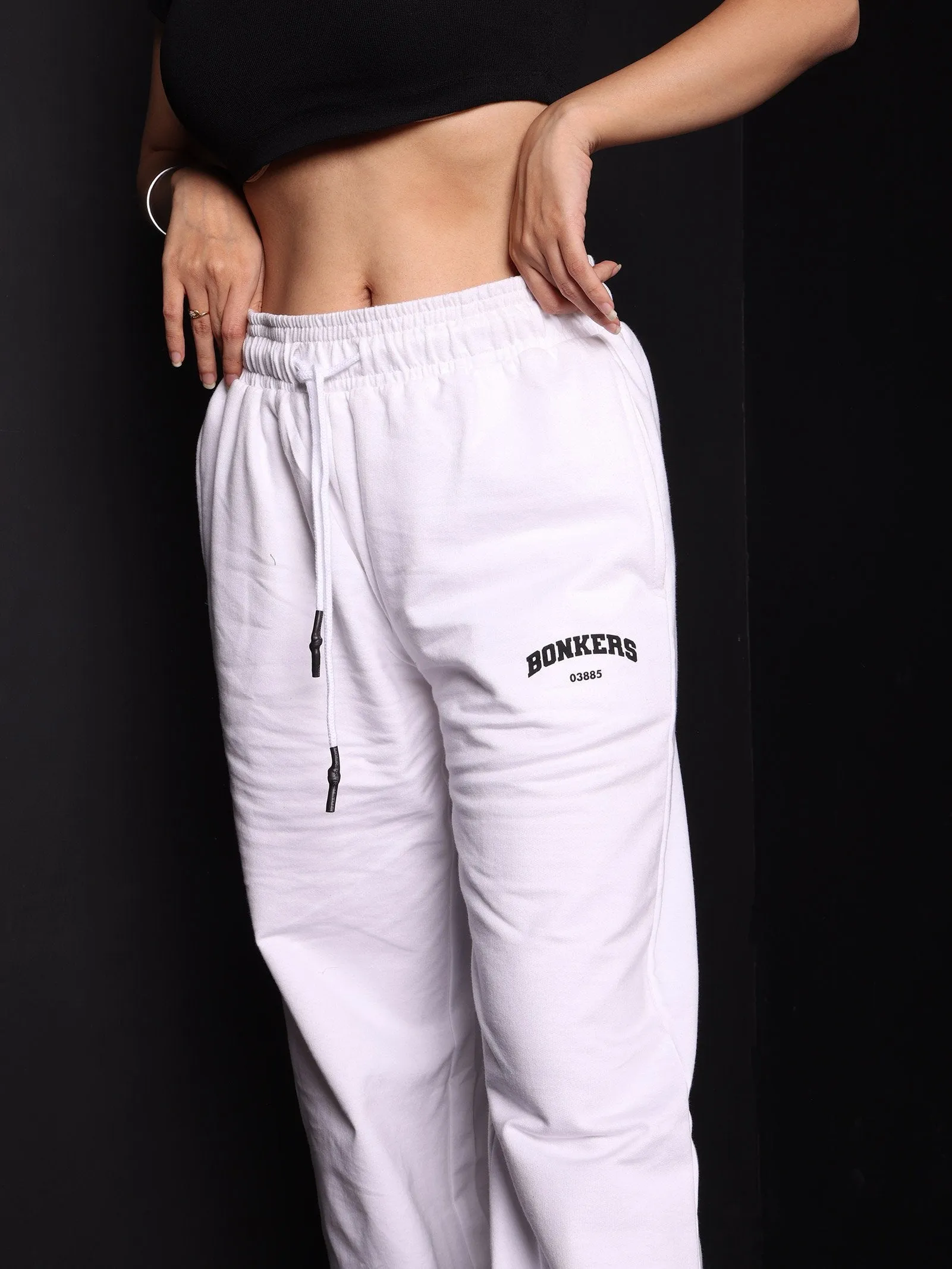 White Wide-Leg Sweatpants