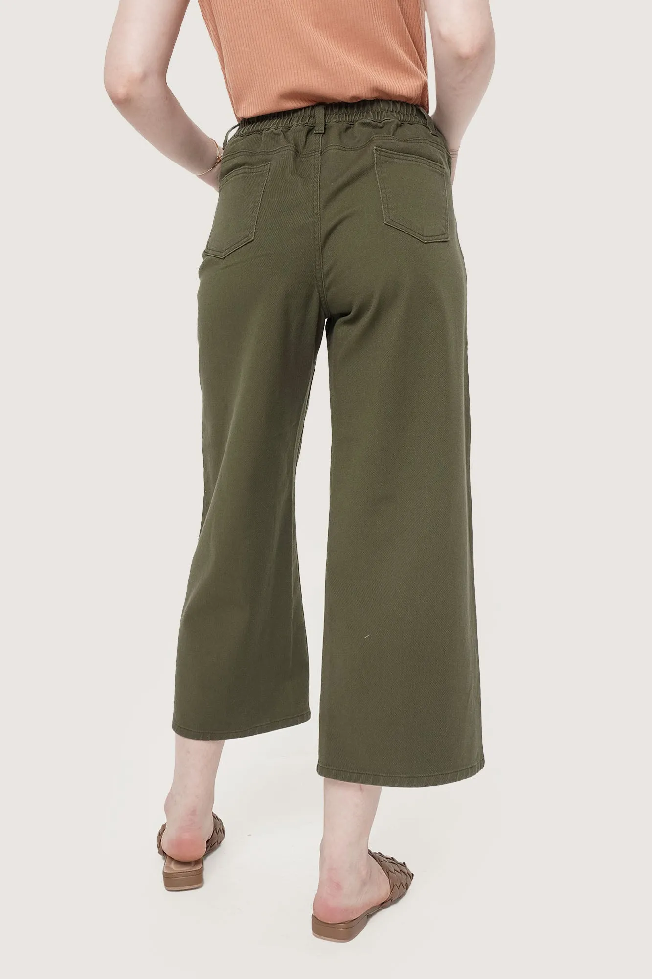 Wide Leg Ankle Length Trousers