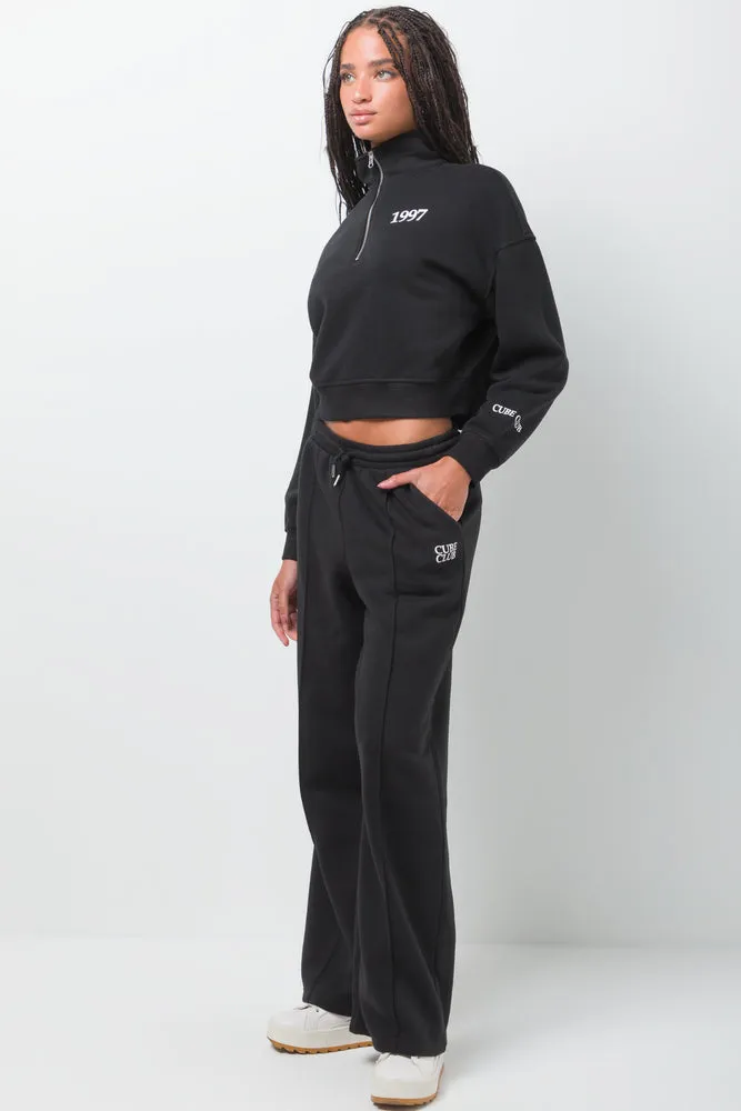 Wide Leg Jogger Black