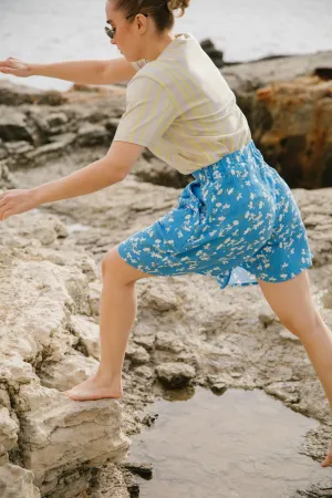 wide leg shorts in vanilla garden