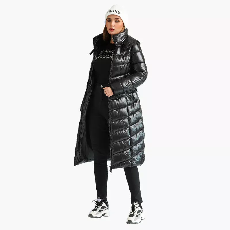 Windproof Long Parkas Women's Coats Black Thick Warm Puffer Jackets