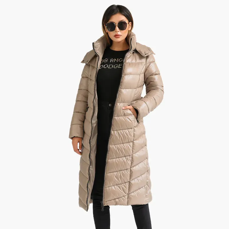Windproof Long Parkas Women's Coats Black Thick Warm Puffer Jackets