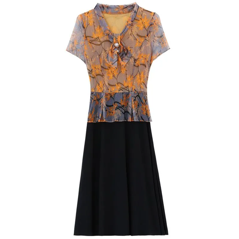 Women's Chic Faux Two-Piece Shirtdress for Elegant Occasions