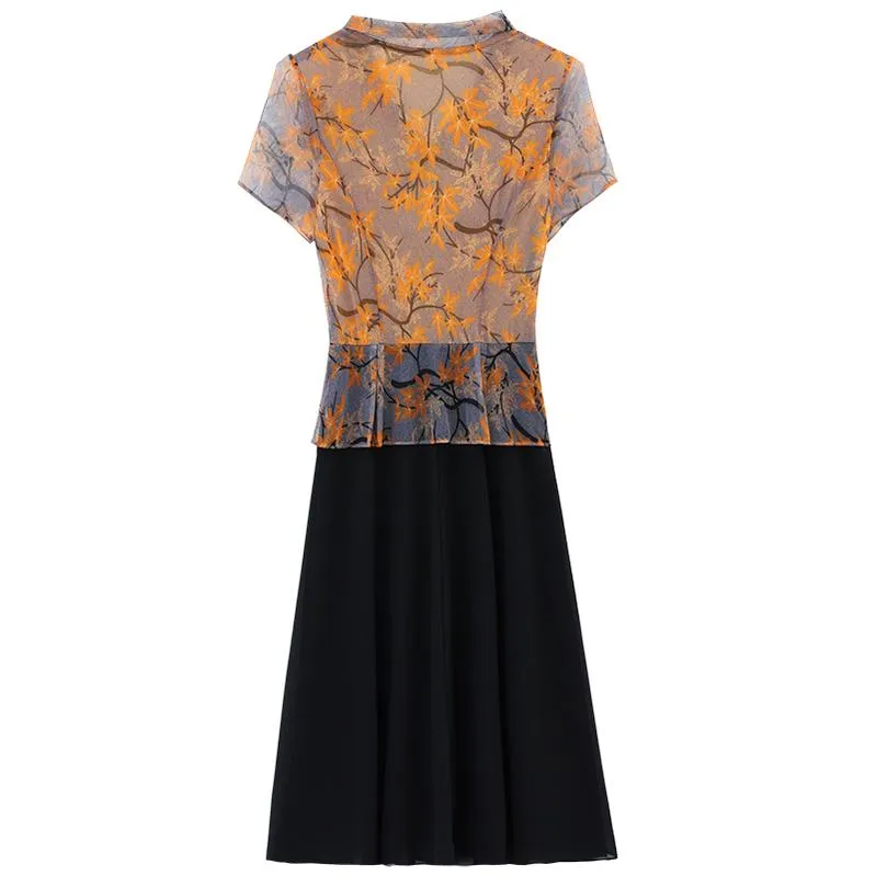 Women's Chic Faux Two-Piece Shirtdress for Elegant Occasions
