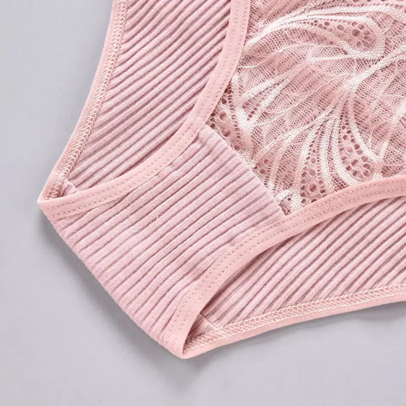 Women's Cotton Lace Briefs - Sexy Low-Rise Panties