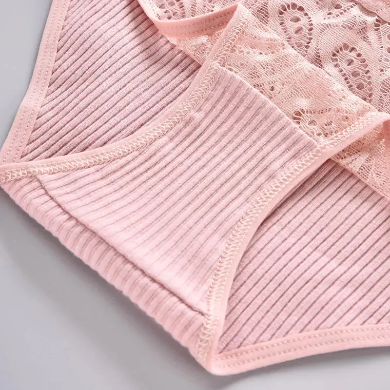 Women's Cotton Lace Briefs - Sexy Low-Rise Panties