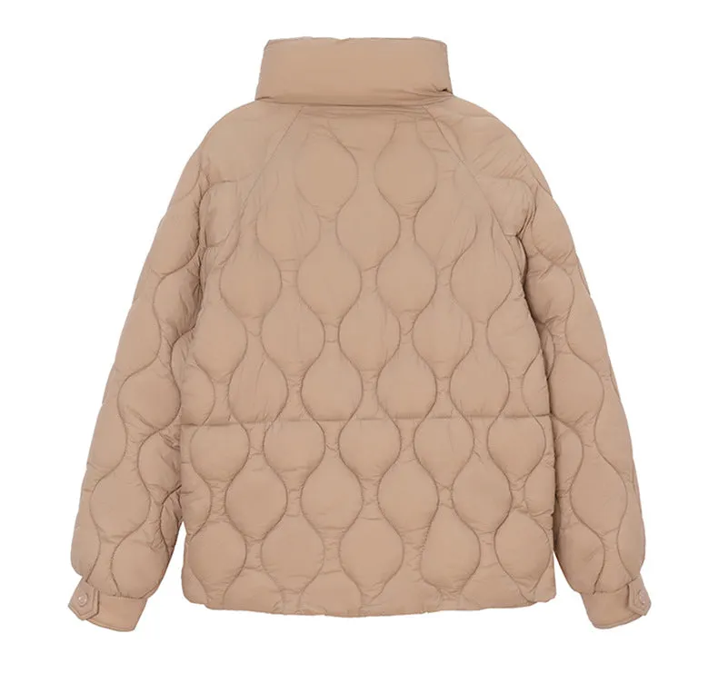 Women's Fashionable Easy-to-Clean Quilted Puffer Jacket