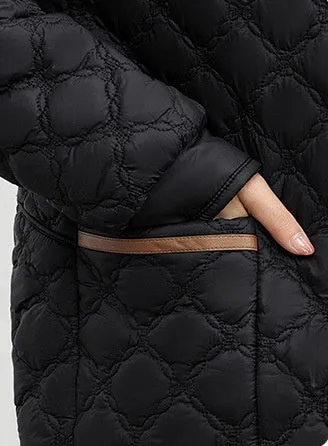 Women's Plain Diamond Quilt Puffer Jacket for Warmth and Comfort