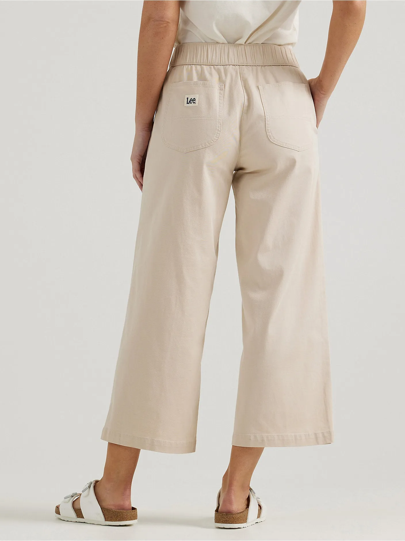 Women's Ultra Lux Comfort Wide Leg Utility Crop Pant - Greige - 112346911