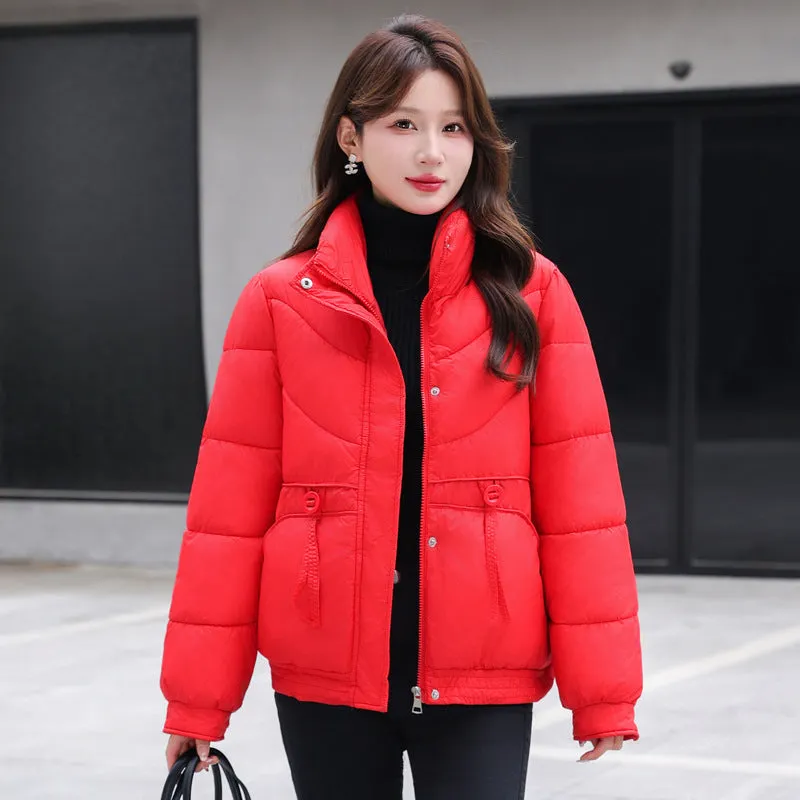 Women's Windproof Raincoat with Padded Solid Color Design