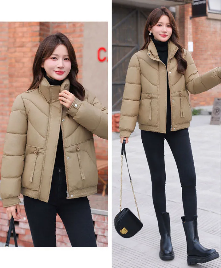 Women's Windproof Raincoat with Padded Solid Color Design