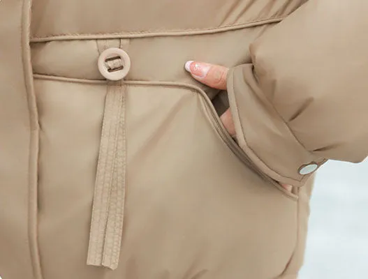 Women's Windproof Raincoat with Padded Solid Color Design