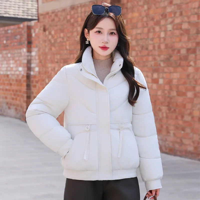 Women's Windproof Raincoat with Padded Solid Color Design