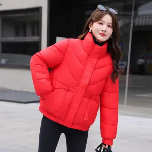 Women's Windproof Raincoat with Padded Solid Color Design