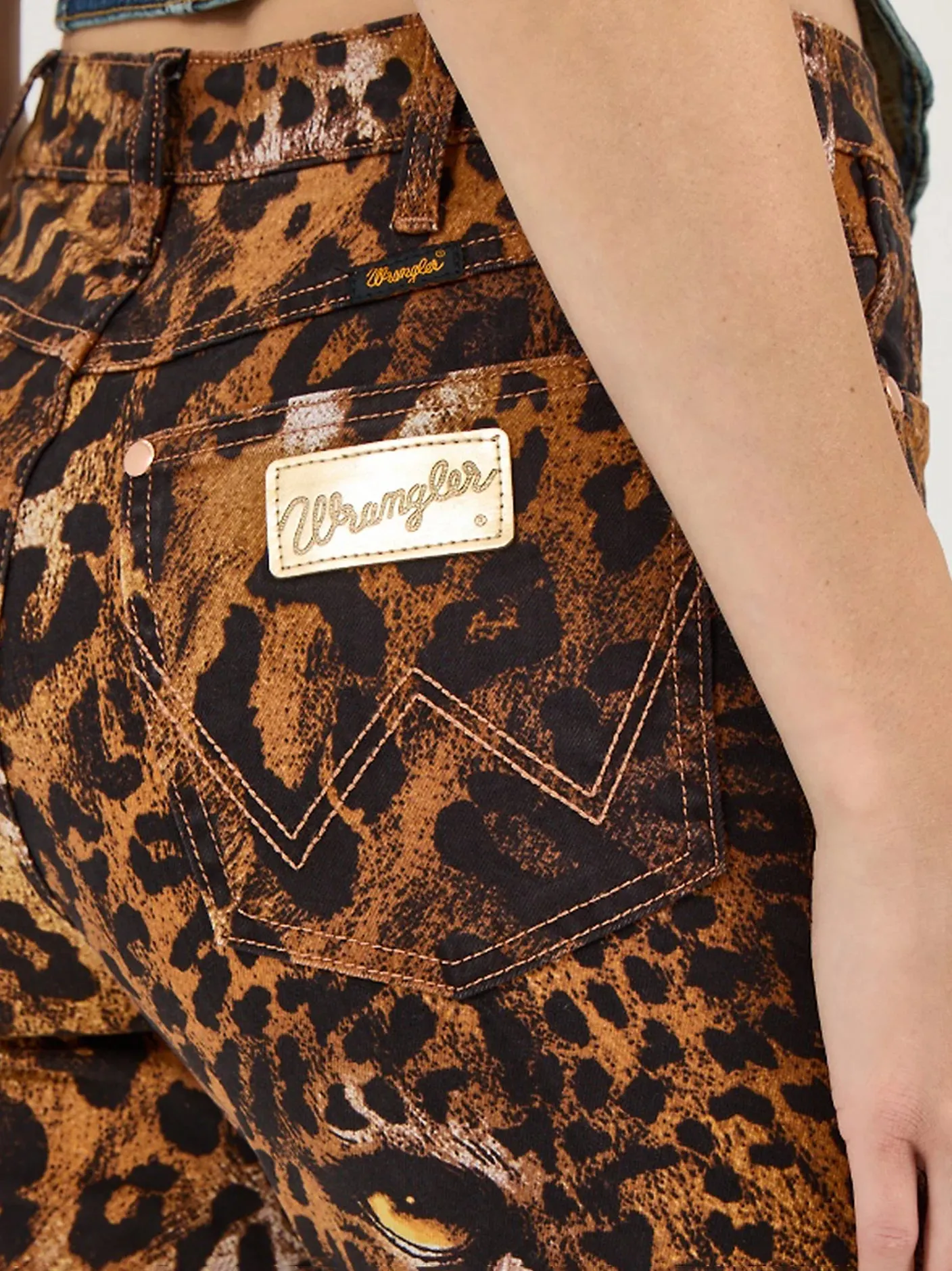 WRANGLER X LAINEY WILSON ANIMAL PRINT BELL BOTTOMS