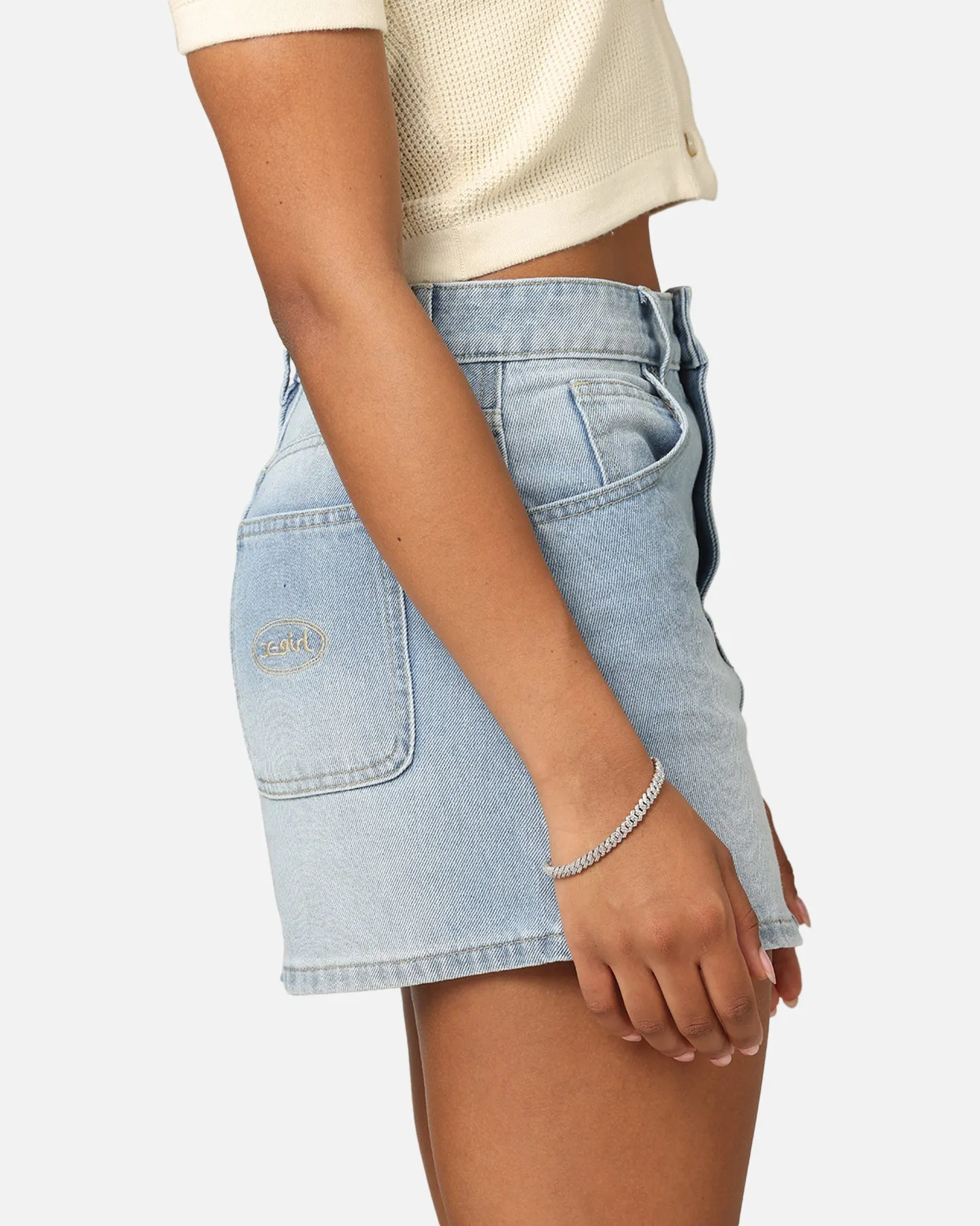 X-Girl Women's Gordon Skirt Washed Blue