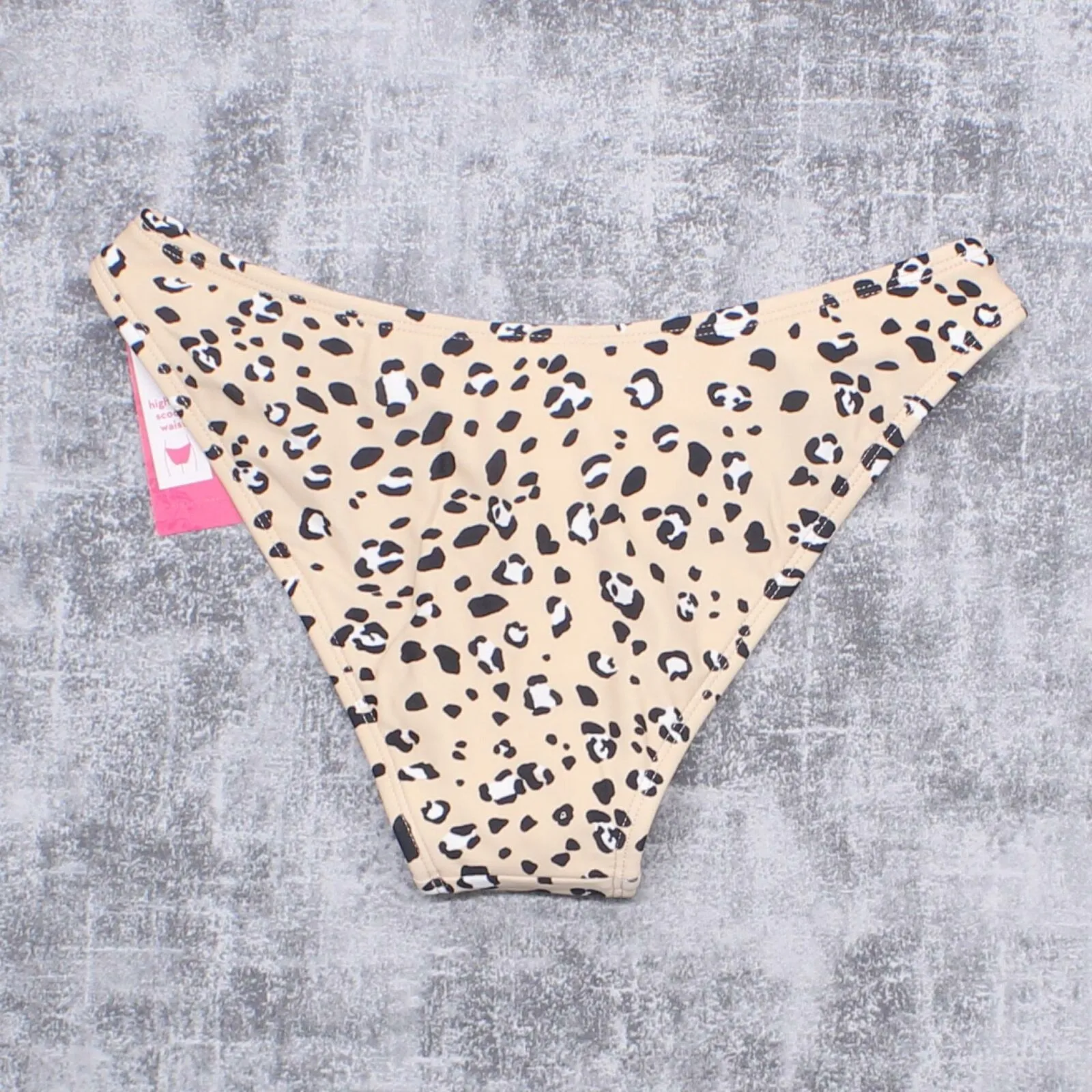 Xhilaration Women's Animal Print High Leg Scoop Bikini Bottom