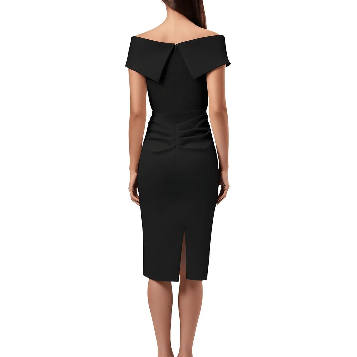 Xscape Womens Petites Ruffled Satin Cocktail And Party Dress