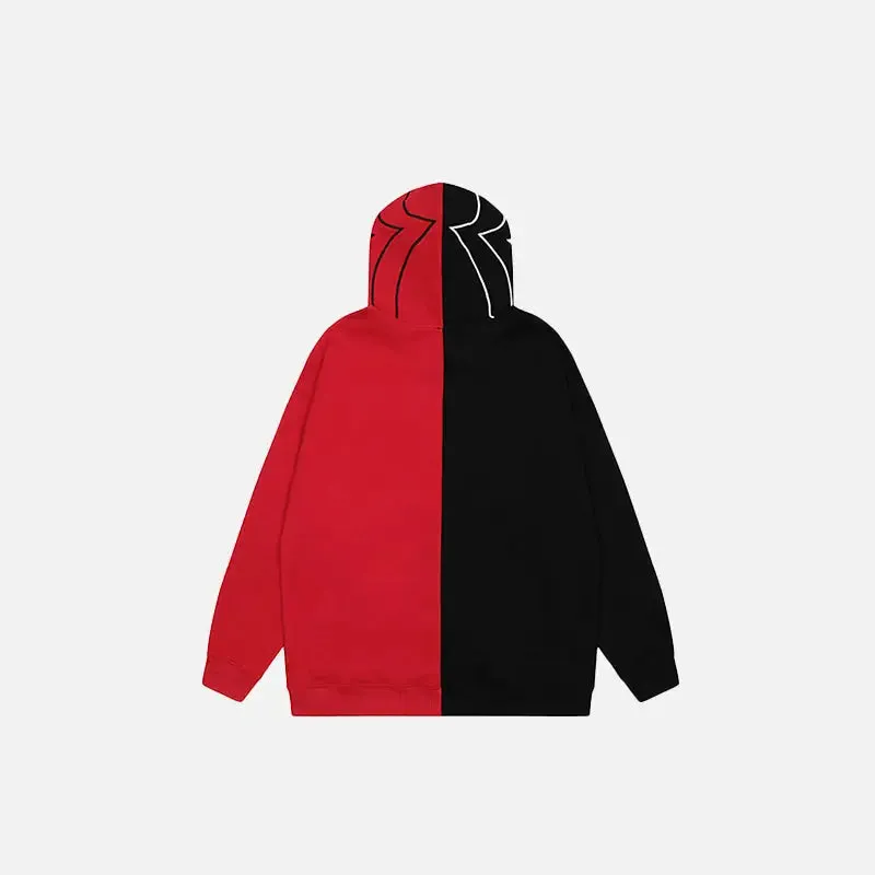 Y2K Spider Embroidered Zip Hoodie for Stylish Comfort