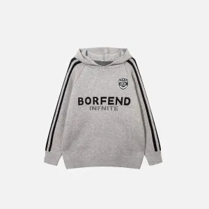 Y2K Striped Loose Fit Hoodie in Sporty Style