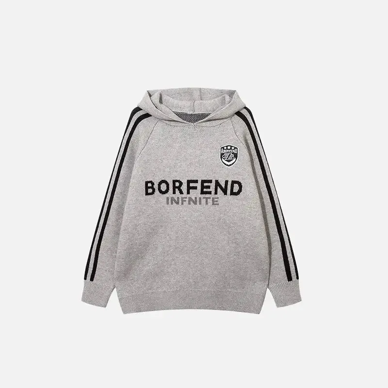 Y2K Striped Loose Fit Hoodie in Sporty Style
