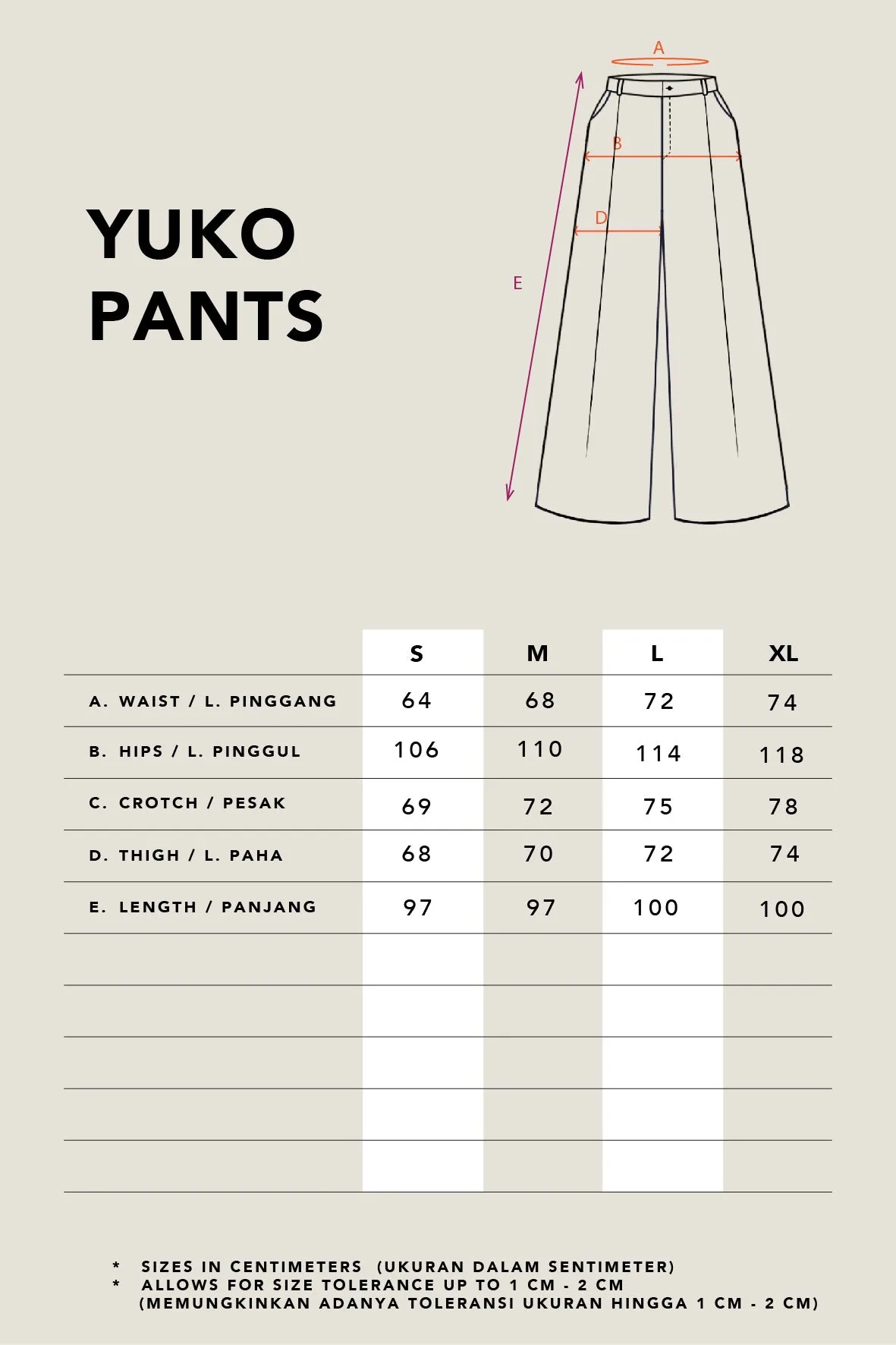 YUKO WIDE LEG PANTS PLAIN GREY