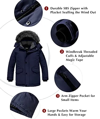 ZSHOW Boys' Fleece-Lined Puffer Jacket